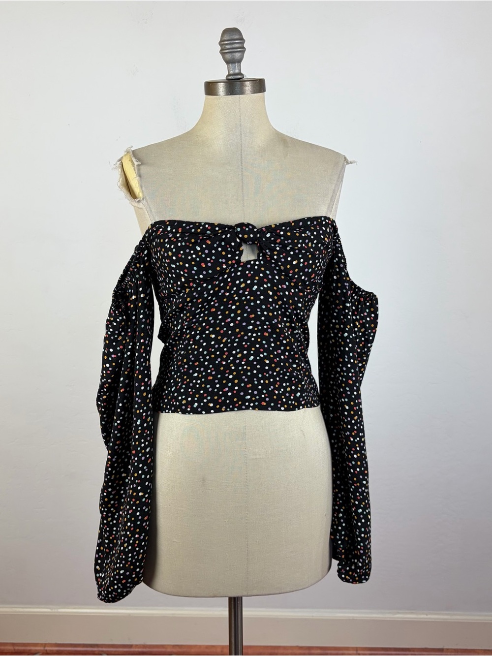 Reformation Polka Dot Long Sleeve Blouse